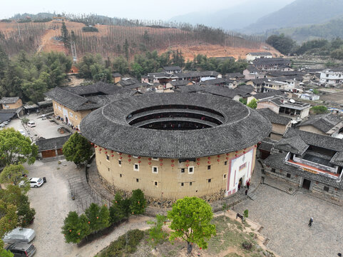 航拍漳州市南靖县云水谣怀远楼