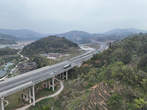 航拍福建S40漳武高速公路