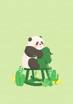 熊貓騎木馬