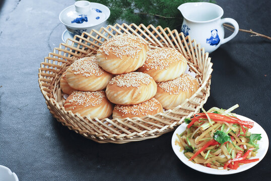 高炉芝麻烧饼