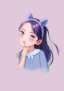 手繪女孩頭像