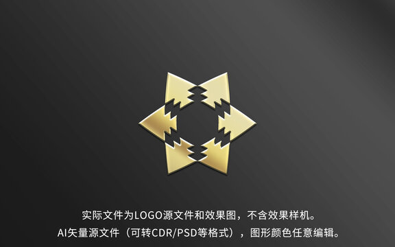 三角形六边形箭头鱼LOGO