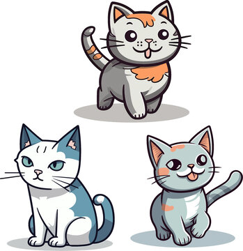 小貓插畫矢量素材