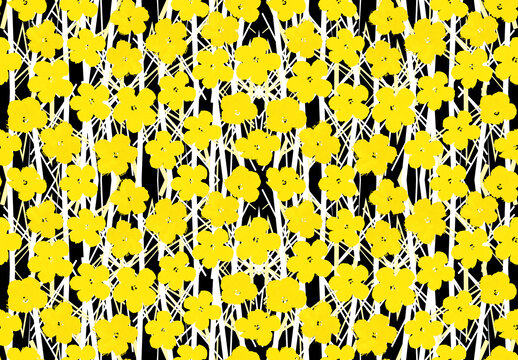 黑底黄色花