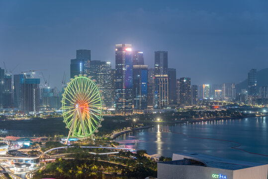 深圳宝安摩天轮夜景