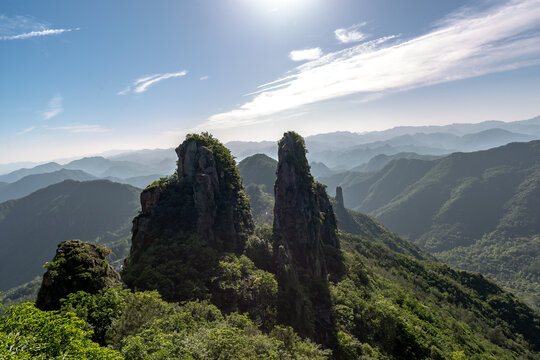 浦江仙华山景区五指峰风光