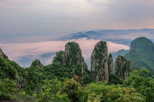 浦江仙华山云海风光