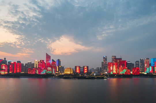 杭州钱江新城城市夜景