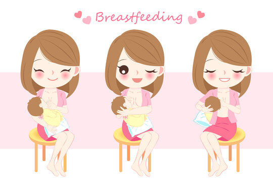 女性坐着喂养母乳的方法插图