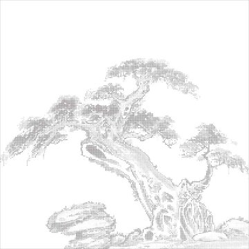 松树镂空点图