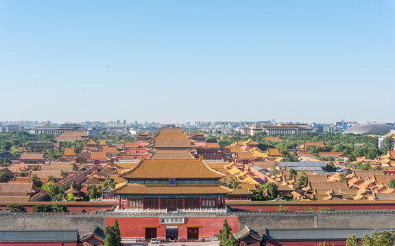 俯瞰中国北京故宫全景