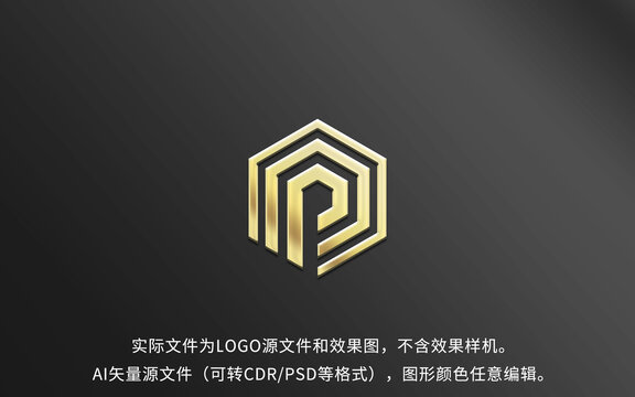 P字母d字母LOGO标志设计