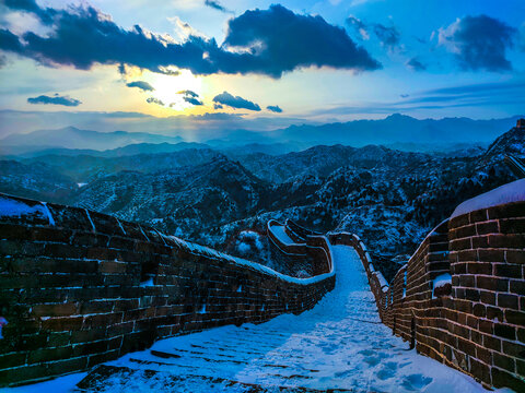 长城雪景