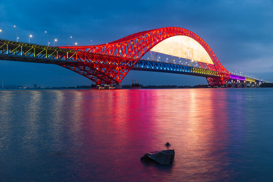广州南沙明珠湾大桥夜色