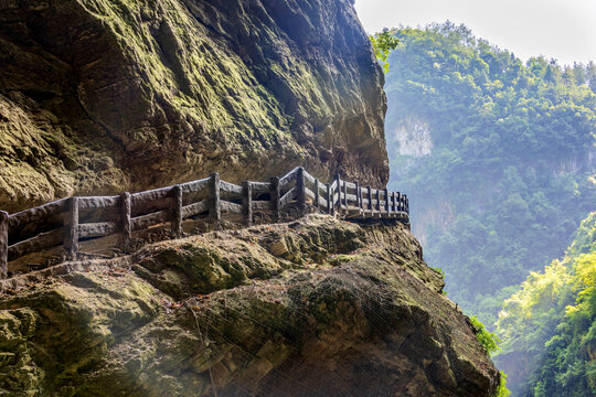 中国重庆武隆龙水峡地缝风光