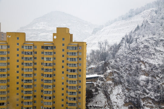 高楼雪景