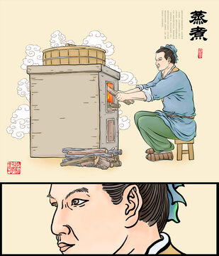炒土灶插畫