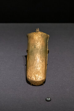 战国时期舌形铜镢古铜矿工具