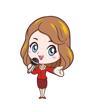 卡通可愛女主持人