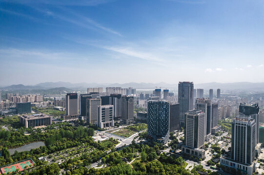 诸暨城东城市风光航拍