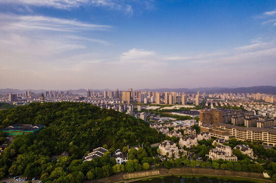 诸暨城市风光航拍