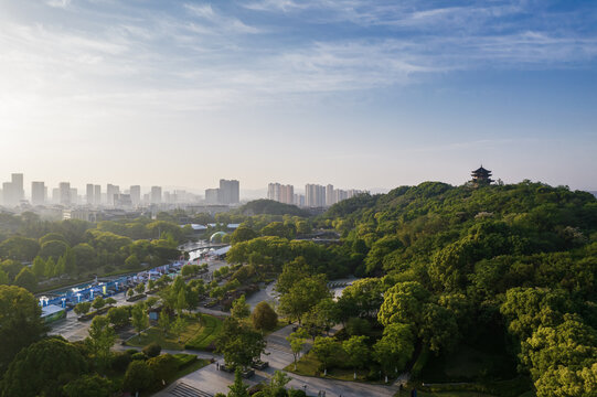 诸暨城市广场航拍