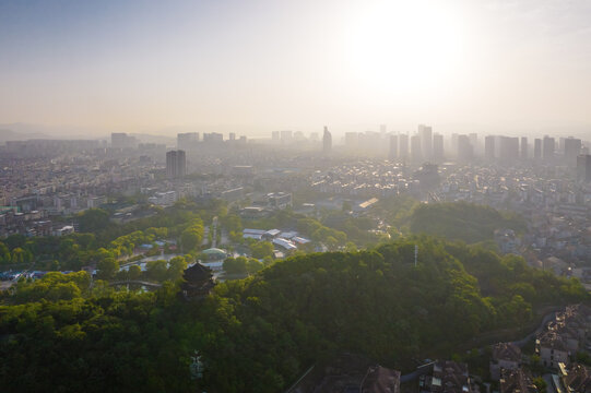 诸暨城市风光航拍