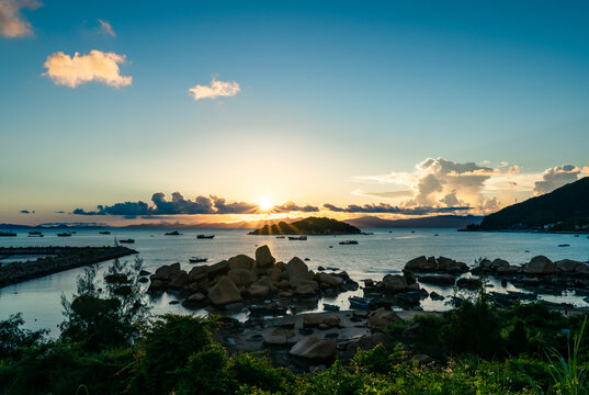 江门台山海滩度假胜地海岸线