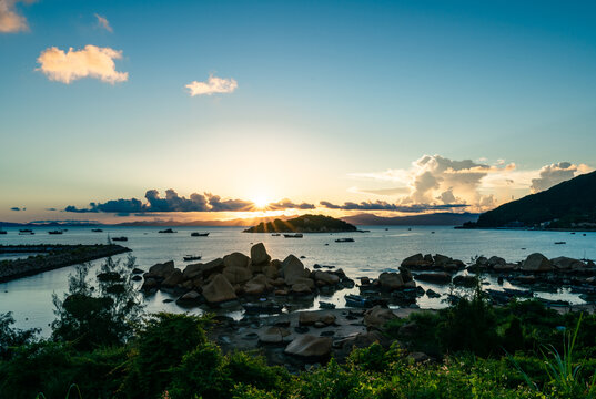 江门台山海滩度假胜地海岸线