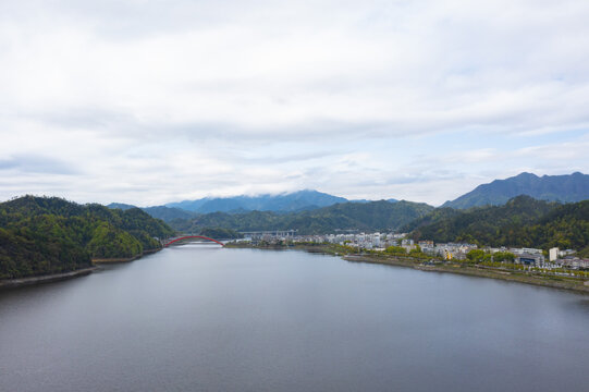 浙江淳安千岛湖威坪镇航拍