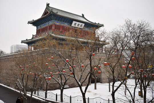 河北宣化古城雪景