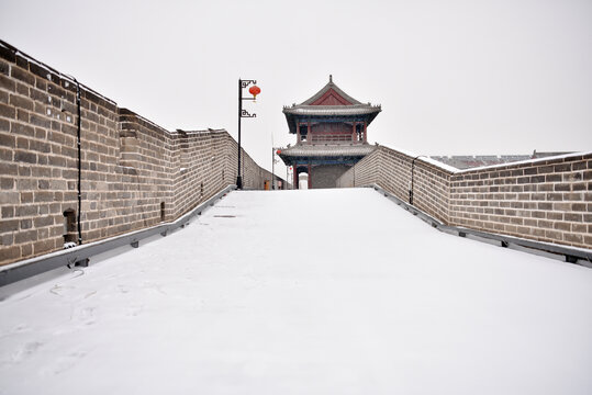 河北宣化古城雪景