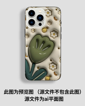 黃色郁金香膨脹風手機殼