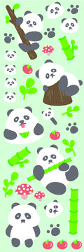 可愛小熊貓咕卡貼紙