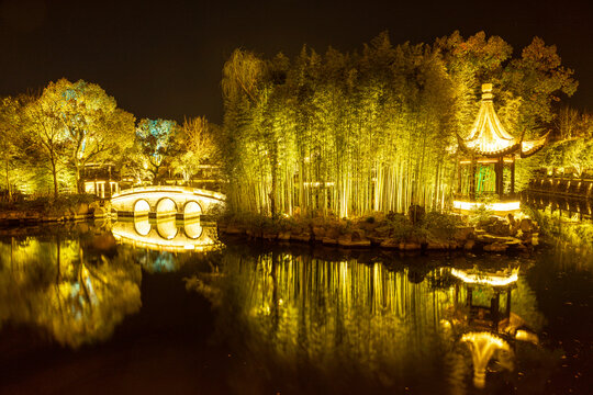 浙江省台州市临海东湖夜景