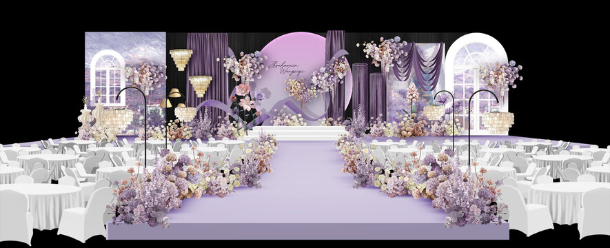 紫色日出婚礼效果图