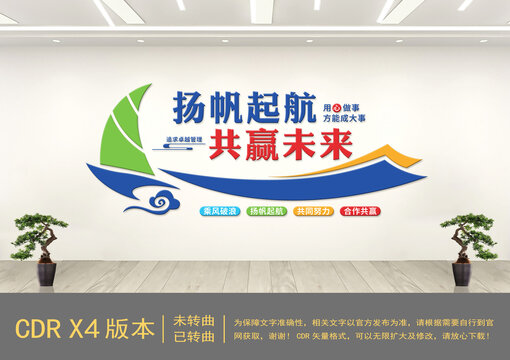 揚(yáng)帆起航企業(yè)文化墻