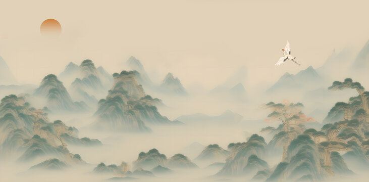 江山水墨國畫