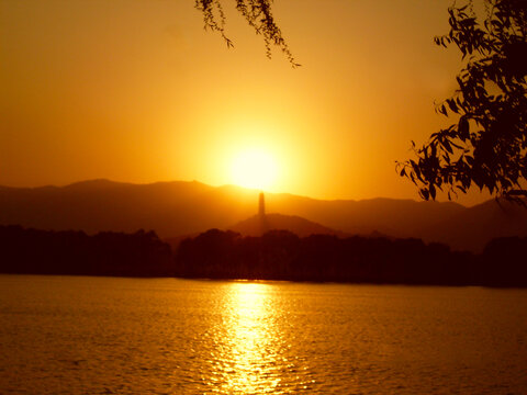 颐和园夕阳西下