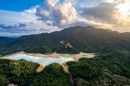 珠海斗门黄杨山日出航拍