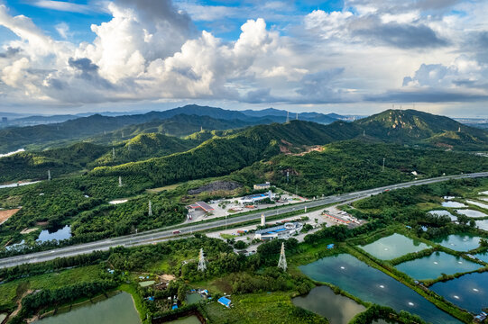 珠海斗门黄杨山日出航拍