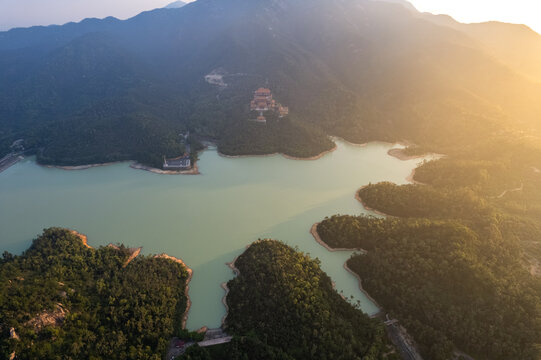 珠海斗门黄杨山日出航拍