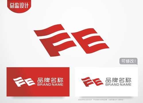 FE字母logo旗帜