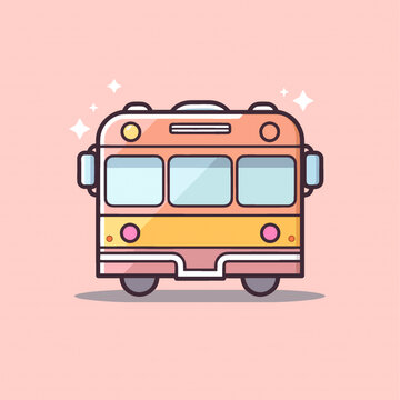 兒童校車巴士矢量插畫
