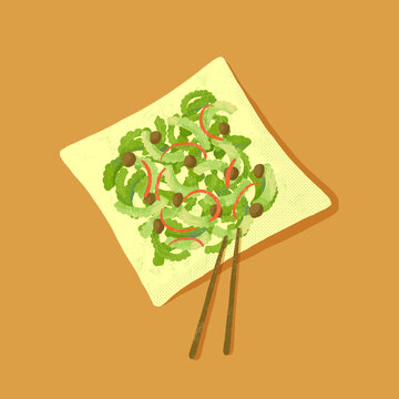 豆豉苦瓜手繪風(fēng)插畫(huà)元素