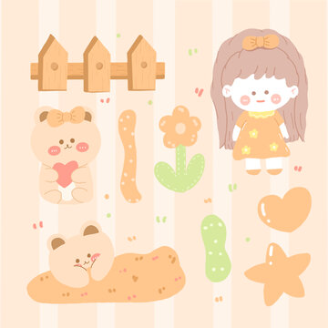 女孩熊熊貼紙