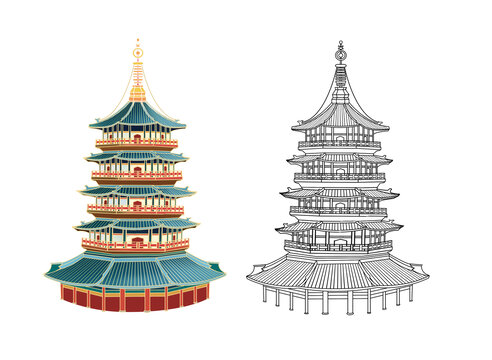 雷峰塔插畫(huà)分層