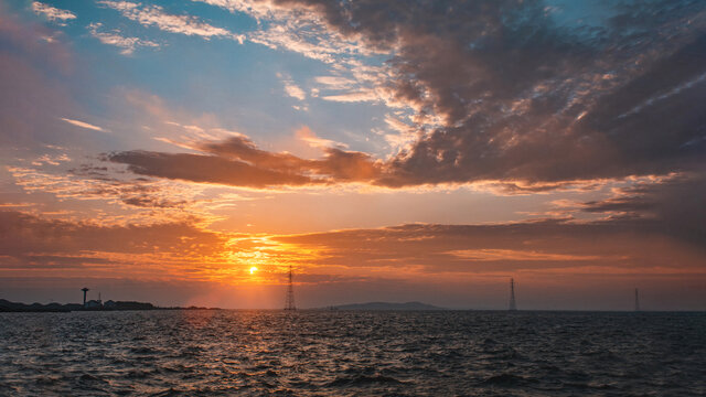 太湖日落日出