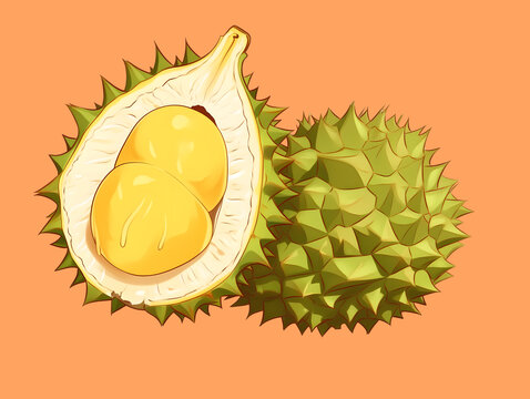 榴蓮插畫