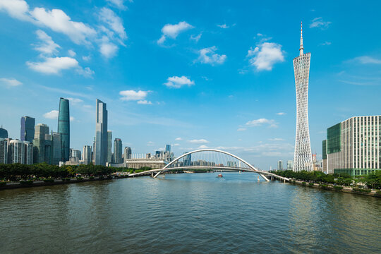 广州珠江两岸高楼地标建筑风景